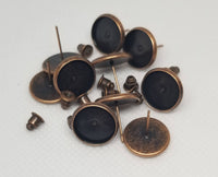 12mm - Copper Plated, Stud Antique Copper