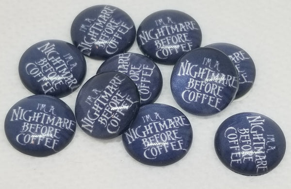 12mm - Cabochon, Nightmare Before COFFEE