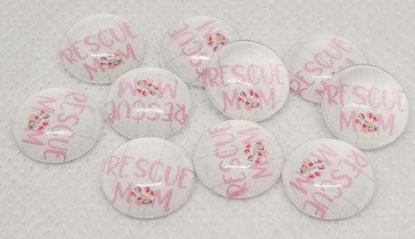 12mm - Cabochon, Rescue Mom Pink