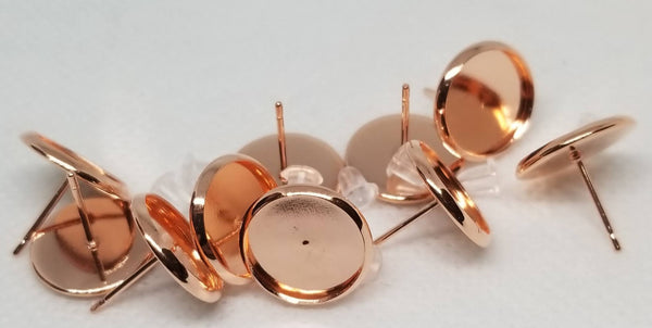 8mm - Stainless Steel, Stud Rose Gold