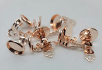 12mm - Stainless Steel, Clip On Stud Rose Gold