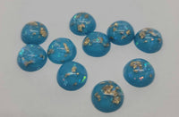 8mm - Flakes, Sky Blue w/Gold Mix