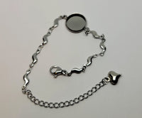 20mm - Stainless Steel, Adjustable Chain Bracelet w/Swirl Heart