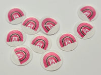 12mm - Cabochon, Breast Cancer Awareness Rainbow