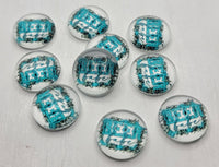 12mm - Cabochon, Teal Beer Babe