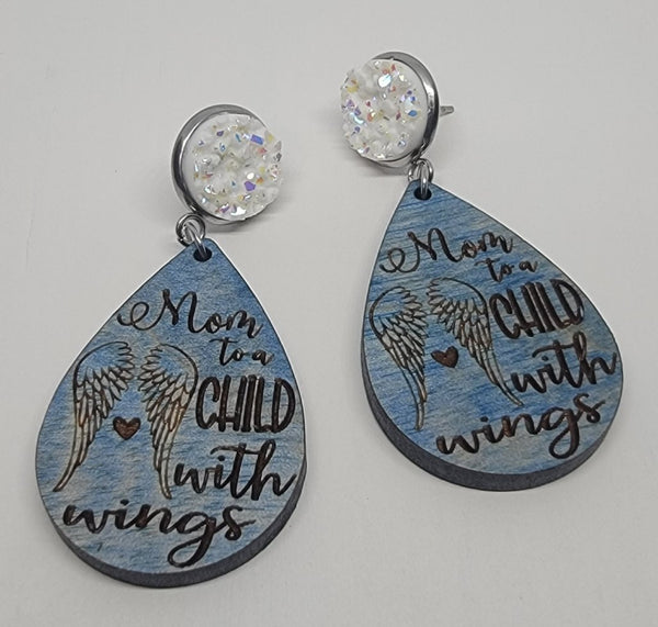 2" RTW Mom to a Child with Wings - Blue
